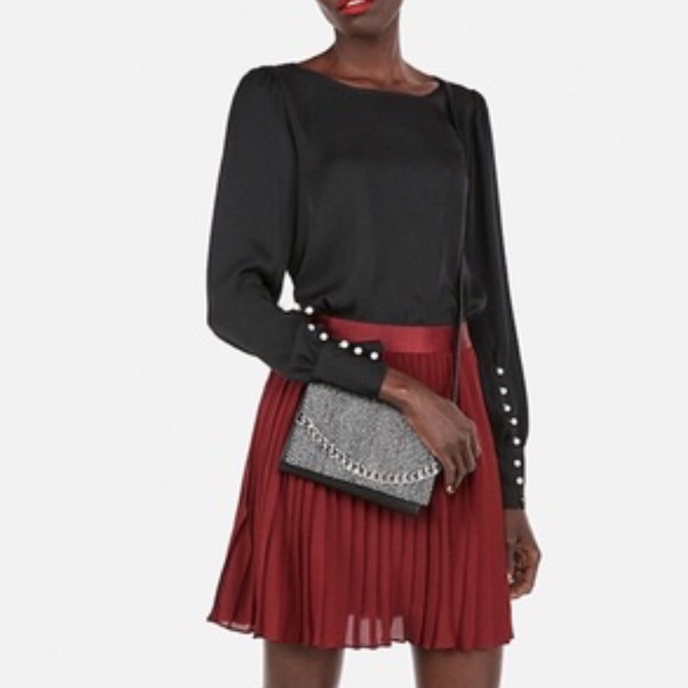 Express Long Sleeve Top Pearl Cuff